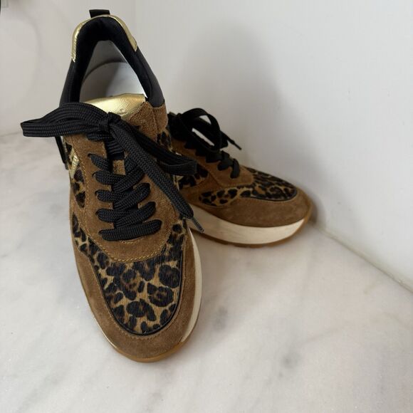 Voile Blanche Julia Flowee Sneaker Size US 6.5 EUR 37 Leopard Print Luxury - Picture 3 of 14